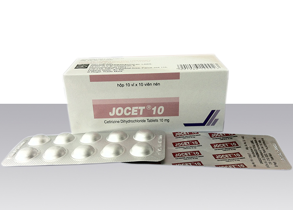 thuốc jocet -10 có thành phần: Cetirizine