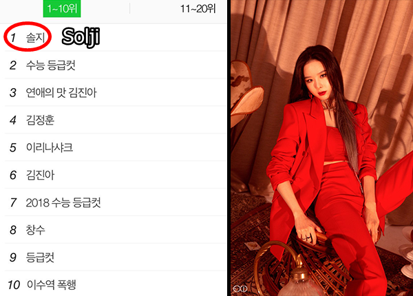 Với teaser hút hồn, Solji chễm chệ ngồi trên top 1 tìm kiếm Naver